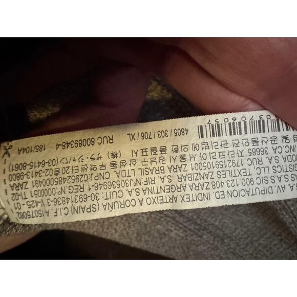 ZARA Ribbed Knit Oversized Minimalist Cardigan Tan Classic Cotton Open Front XL - Picture 9 of 12